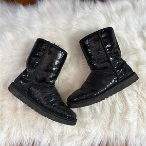 Ugg Sequin Black Boots Size 8
